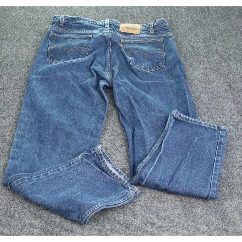 Levi's 505 Mens Jeans 38x32 Regular Fit Straight Leg Orange Tab Medium Wash 90s